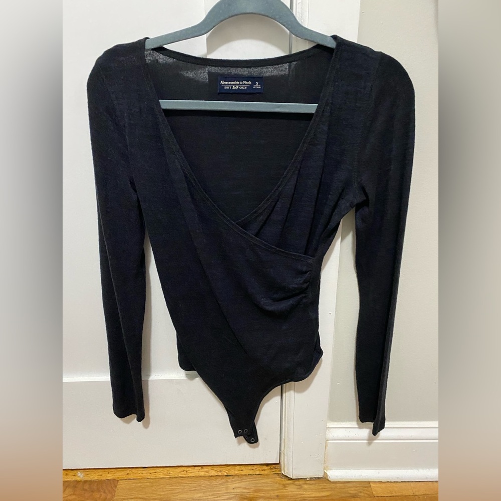 Abercrombie Soft and Cozy Black Small Body Suit